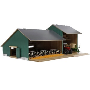Kids Globe wooden Cattle and Machinery Shed 1:32