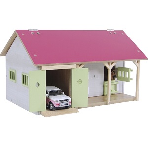Kids Globe pink horse stable with 2 boxes and stor...
