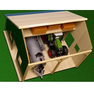 Kids Globe wooden Farm Machinery Shed for 2 tracto...