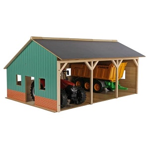 Kids Globe wooden Farm Machinery Shed wood for 3 t...