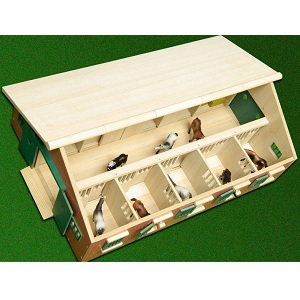 Kids Globe wooden horse stable with 9 horse boxes ...