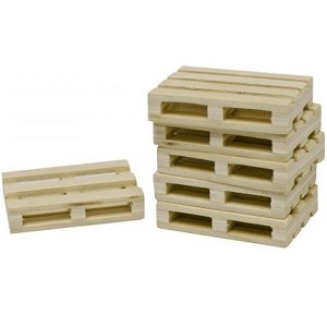 Kids Globe wooden pallets, set of 8 pieces 1:32