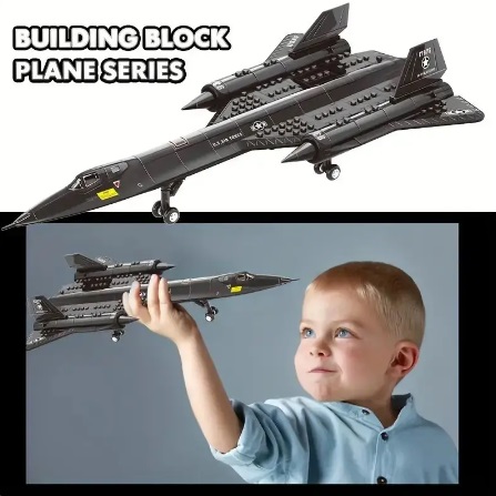 eigen merk Blocs de construction avion à réaction SR-71 Blackbird, 183 blocs, compatibles avec LEGO