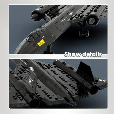  Blocs de construction avion à réaction SR-71 Blackbird, 183 blocs, compatibles avec LEGO