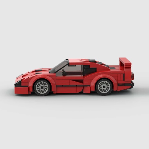  Kit de construction blocs de construction voiture de sport rouge, compatible avec Lego, 197 bloc