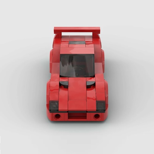  Kit de construction blocs de construction voiture de sport rouge, compatible avec Lego, 197 bloc