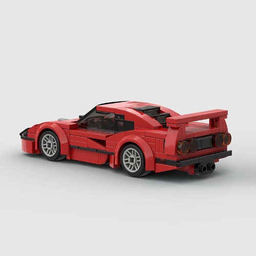 Bruder 10130 bouwpakket bouwsteentjes rode sportauto, compatible met Lego, 197 blokjes