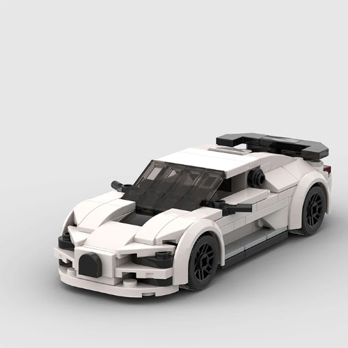 Bruder 10133 bouwpakket bouwsteentjes witte sportauto, compatible met Lego, 188 blokjes