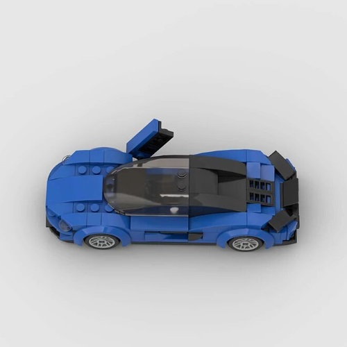  Kit de construction blocs de construction voiture de sport bleue, compatible avec Lego, 167 blocs