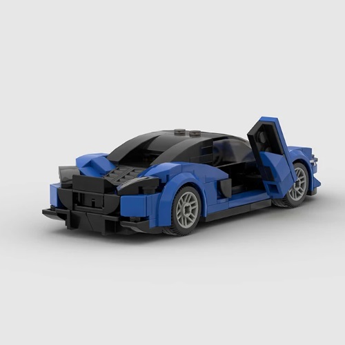  Kit de construction blocs de construction voiture de sport bleue, compatible avec Lego, 167 blocs