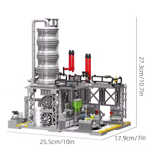  Blocs de construction pour un centre de stockage de gaz naturel et un laboratoire, compatibles avec Lego et Sluban, 717 briques