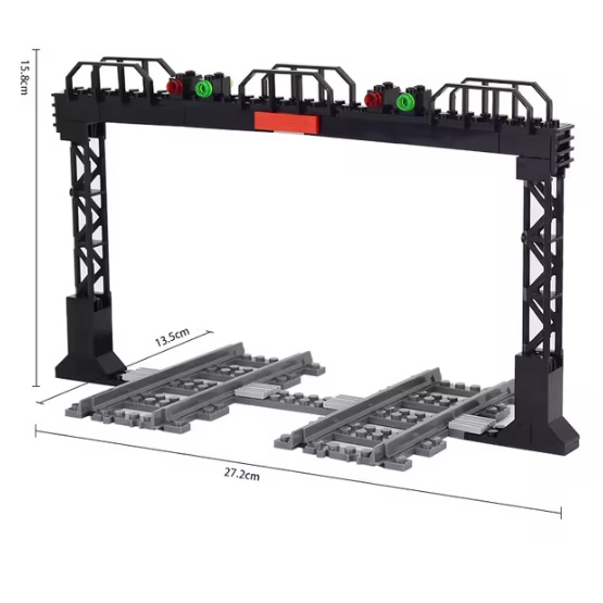  Blocs de construction de signaux pour double voie, comprenant 2 rails, compatibles avec Lego