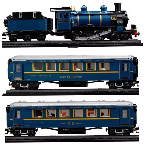  Blocs de construction Train Orient Express, environ 2500 blocs, compatibles avec Lego et Sluban