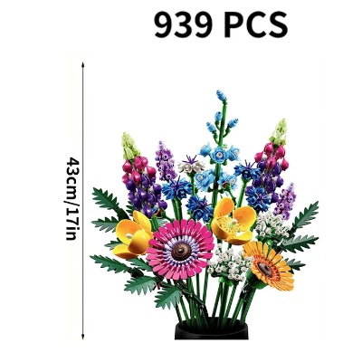  30131 -  bouwblokjes boeket met wilde bloemen, 939 steentjes, compatible met bouwstenen van andere merken