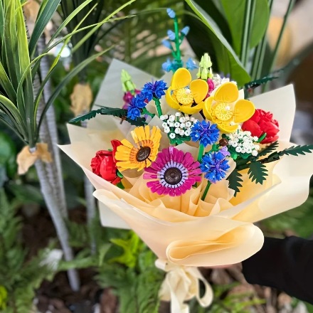  30131 -  bouwblokjes boeket met wilde bloemen, 939 steentjes, compatible met bouwstenen van andere merken