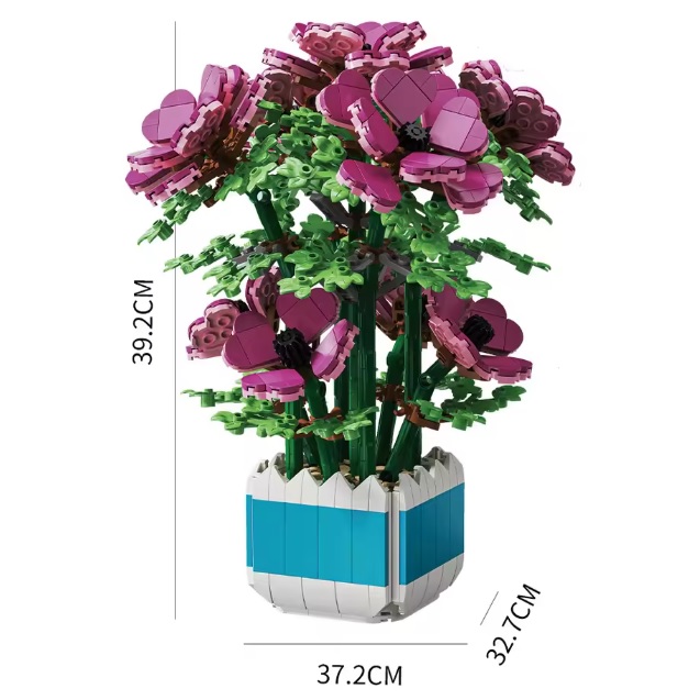  Blocs de construction plante Actiniaria en pot, 1067 blocs, compatibles avec Lego