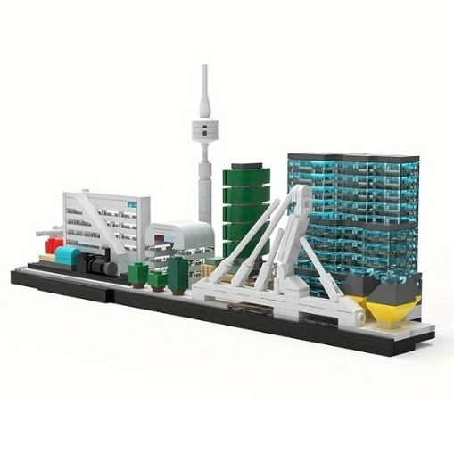Bouwblokjes skyline Rotterdam architecture, 656 blokjes, compatible met Lego