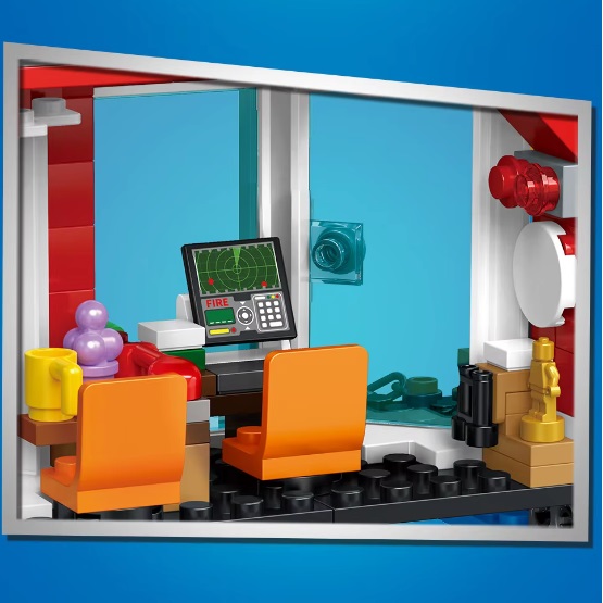  Blocs de construction caserne de pompiers du port avec bateaux de sauvetage et hélicoptère, 779 blocs, compatibles avec Lego