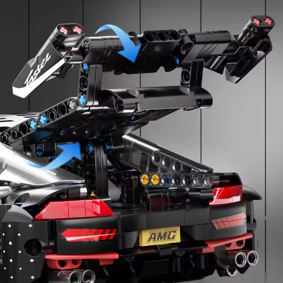 bricksNblocks® bricksNblock® Voiture de sport en blocs de construction, basée sur la Mercedes AMG, 1466 blocs, compatible avec les blocs Lego