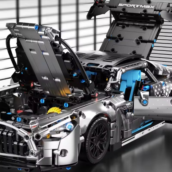 bricksNblocks® bricksNblock® Voiture de sport en blocs de construction, basée sur la Mercedes AMG, 1466 blocs, compatible avec les blocs Lego