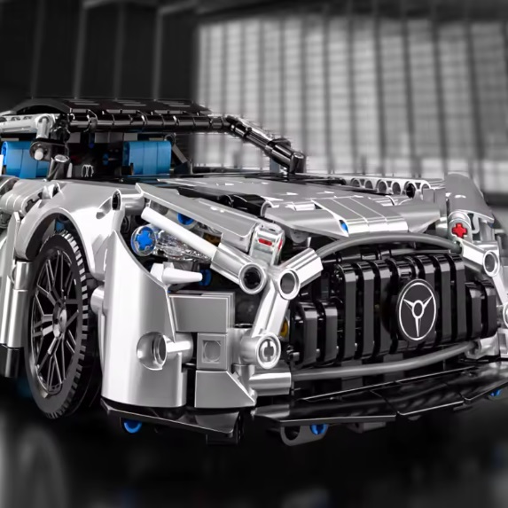 bricksNblocks® bricksNblock® Voiture de sport en blocs de construction, basée sur la Mercedes AMG, 1466 blocs, compatible avec les blocs Lego
