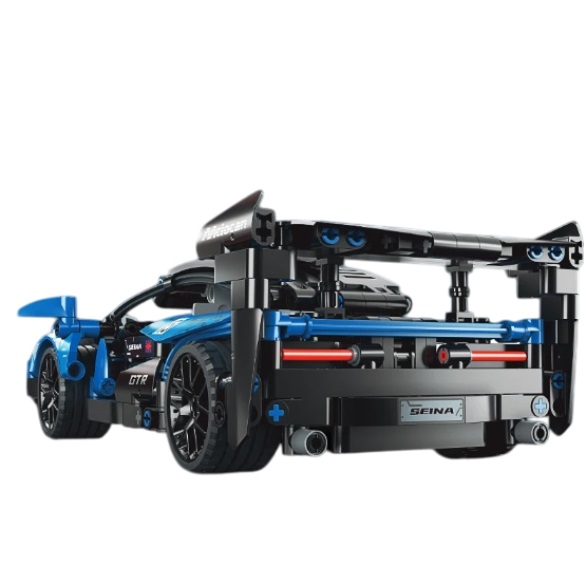  Blocs de construction voiture de sport blue, avec moteur pull-back, 548 briques, compatible avec LEGO