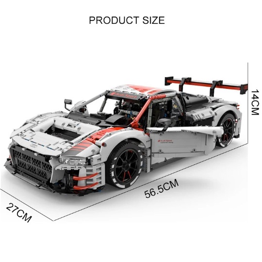 Rastar Rastar Audi R8 LMS GT3 (1:8) kit de construction de blocs de construction, 3314 blocs, compatible avec Lego