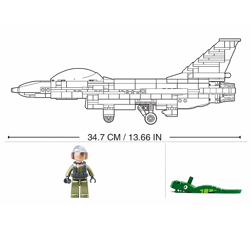 Sluban Avion de chasse Sluban M38-B0891 F-16 Falcon, compatible avec Lego, 521 blocs