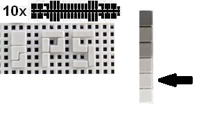  639P5_10 - 10 x bandes de couleurs Portrait Studio 639 P5 gris, ensemble environ 430 pierres, adapt�es pour Ministeck et Stickit