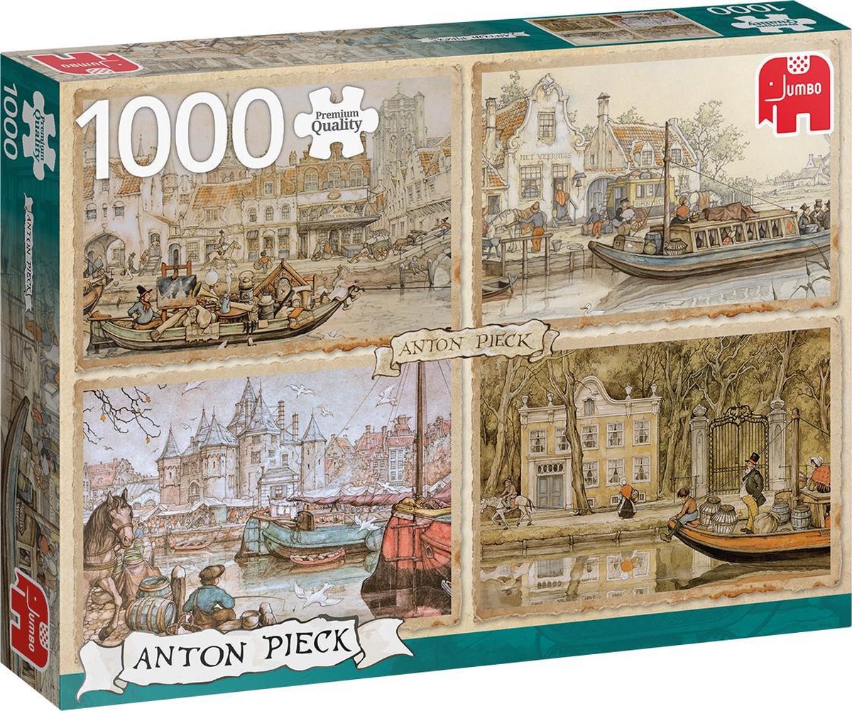 Legpuzzel Anton Pieck: Boten in de Gracht, 1000 stukjes