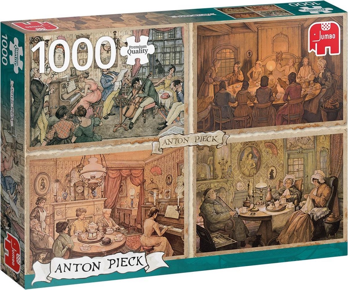 Legpuzzel Anton Pieck: Vermaak in de Woonkamer, 1000 stukjes
