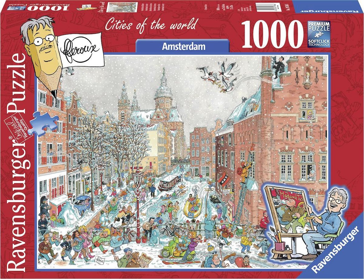 Puzzle Fleroux Amsterdam Hiver, 1000 pièces 