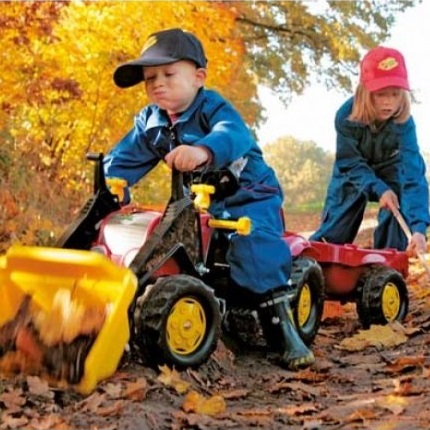 Rolly Toys Rolly Toys RollyKid-X Tracteur à p&eactute;dales avec chargeur frontal et remorque