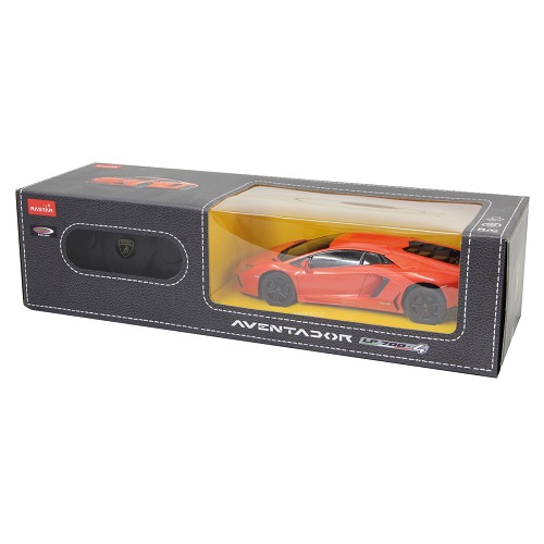 Rastar Lamborghini Aventador télécommandée 1:24 orange, avec télécommande 2,4 GHz