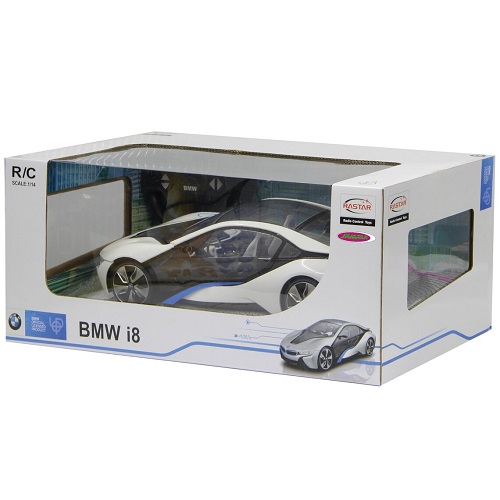 Jamara BMW I8 télécommandée 1:14 blanc, avec télécommande RC 2,4 GHz