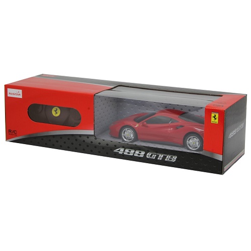 Jamara Ferrari 488 GTB télécommandée 1:24 rouge, avec télécommande 2,4 GHz