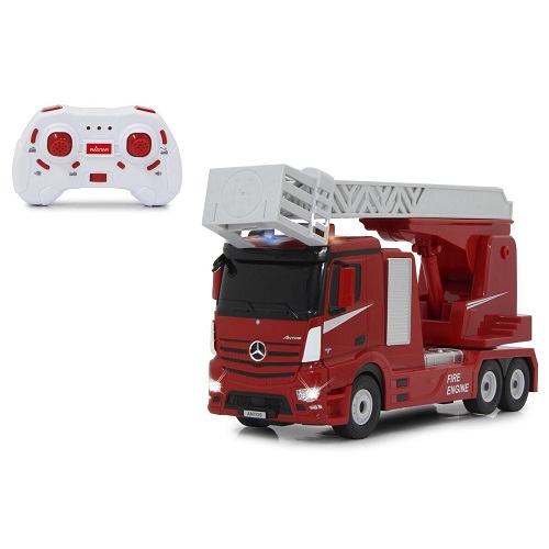 Rastar 405212 - Camion échelle de pompiers télécommandé Mercedes-Benz Antos 1:24, avec télécommande 2,4 GHz