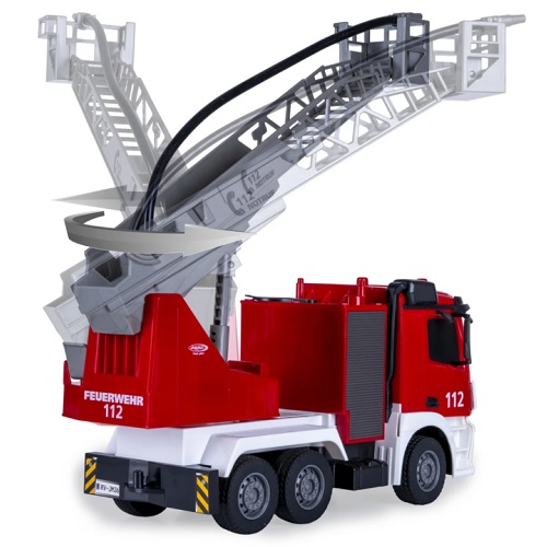 Jamara Jamara 407300 Camion de pompiers Mercedes-Benz Antos avec échelle pivotante et fonction de pulvérisation 1:26