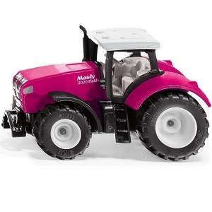 Tracteur Siku Mauly X540 rose Le petit tracteur rose roule dans la campagne - Mauly X540 est le nom du petit tracteur. Avec ses pneus en caoutchouc, il se déplace rapidement et en toute sécurité sur la route, mais aussi sur le terrain. La cabine est amovible et toutes les remorques siku 1:87 peuvent être fixées à l´attelage de remorque. Le Mauly X540 est en métal avec des pièces en plastique. Le tracteur est à l´échelle d´environ 1:87 et peut donc être combiné avec d´autres véhicules jouets de Siku.