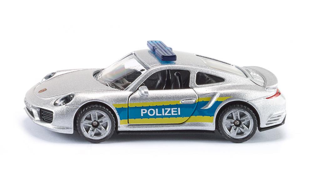 Siku Voiture de police Porsche 911 La voiture de police Porsche 911 est propulsée par 580 ch. Le modèle SIKU est préparé pour une utilisation à grande vitesse avec des barres de signalisation, des inscriptions de police et des pneus de traction. Lors d'opérations à grande échelle, l'équipe de la police routière peut être assistée par des agents arrivant dans ces véhicules: voiture de patrouille de police SIKU (1350), bus de police SIKU (0804), voiture de patrouille SIKU (1401), voiture de patrouille de police (1504). La Porsche 911 est en métal avec des pièces en plastique. Les portes peuvent être ouvertes. La voiture de police Porsche 911 est approximativement à l'échelle 1:50 et peut donc bien être combinée avec d'autres véhicules jouets Siku de la même échelle.