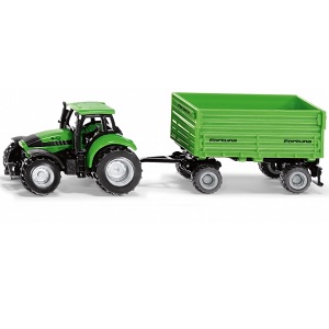 Siku 1606 Deutz-Fahr tractor met Fortuna aanhanger