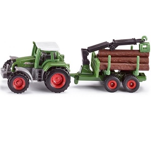 Siku 1645 Fendt tractor met bomenaanhanger en boomstammetjes