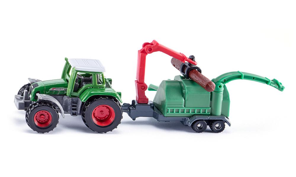 Siku Tractor met houtsnijder