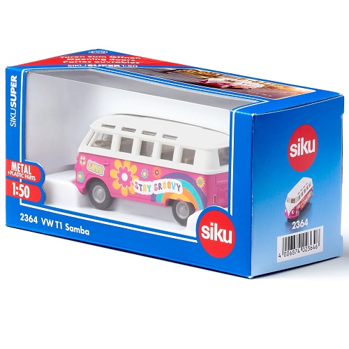 Siku 2364 - Siku Siku 2364 Volkswagen T1 Samba in flowerpower-ontwerp, speelgoedbus 1:50 (nieuw 2025)