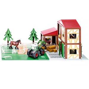 Siku World boerderij speelgoedset met grondplaten, tractor, paarden en accessoires