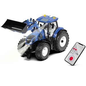 Siku 6797 New Holland tractor T7.315 met frontlader en besturing via de app (1:32)