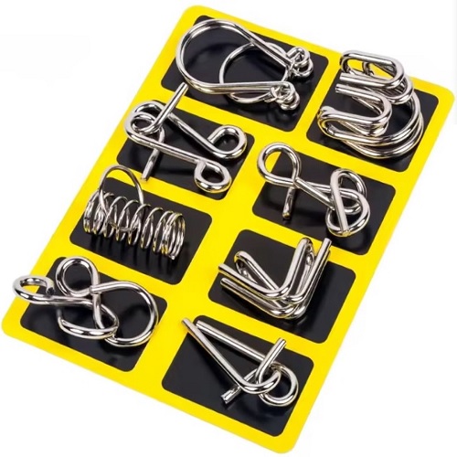 SP004001 spellen 8x metalen breinbreker geel