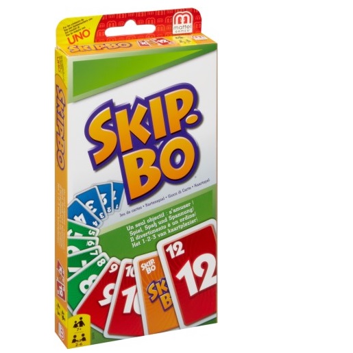 Jeu de cartes Skip-bo, 2-6 joueurs Skip-Bo est le jeu de cartes ultime des créateurs d`UNO ! Les joueurs doivent penser stratégiquement pour organiser les piles de cartes dans l`ordre 1-2-3.. Le premier joueur à se débarrasser de toutes ses cartes gagne.