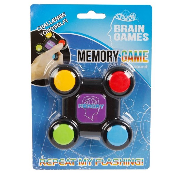 Brain Games - Jeu de mémoire avec son et lumière Appuyez sur le bouton - regardez les lumières - répétez le motif. Simple ou plus difficile qu`il n`y para&icric;t ?