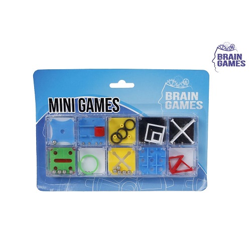 Brain Games mini puzzels 10 stuks 3,7x3,7cm